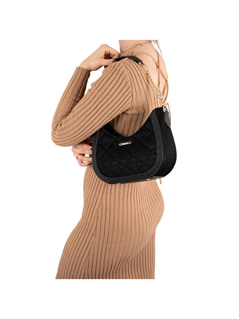 Silver Polo Kadın Omuz Çantası 1168-46040 SILVER POLO BAYAN ÇANTASI M158 SİYAH-RUGAN SİYAH - S000507867-19351