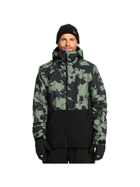Quiksilver Mission Printed Block Erkek Yeşil Snowboard Ceketi Kayak Montu - S000489969-18194