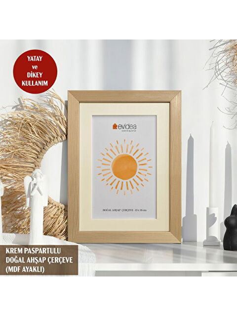 Evidea Deco Ahşap Çerçeve - Bej - 13x18 cm - S000377988-19928