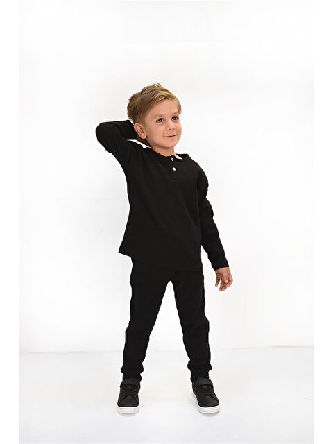 Luess Erkek Çocuk   Waffle Düğmeli Alt Üst Takım (2-3 Yaş 7-8 Yaş) - S000138059-19351