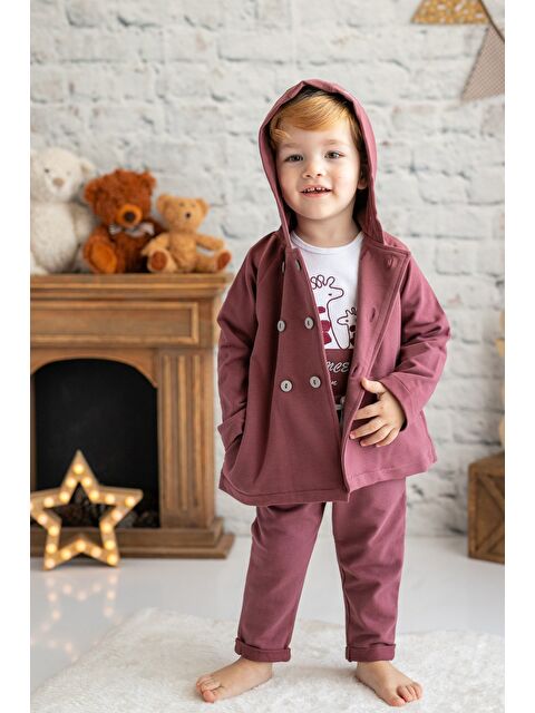 MİNİNİO Erkek Bebek Kapüşonlu Dokuma Ceket (9-24Ay) - S000363733-19951