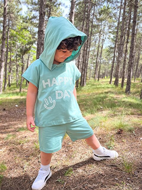 Miababy Kapüşonlu Yazlık Baskılı Takım 2404KPSNYZLYK - S000429126-1180