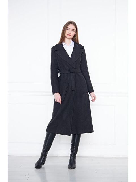 Comstar Kadın Kaşe Kaban Astarlı Kuşaklı - S000210424-33408