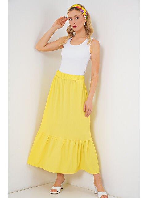 Bigdart 1886 Uzun Örme Etek - Sarı - S000089607-20072