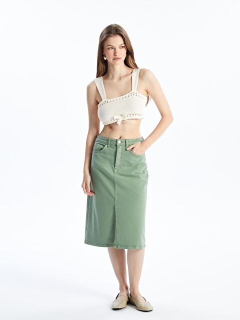 Dexia Örgü Detaylı Askılı Triko Büstiyer - Ekru Renk - S000171216-19965