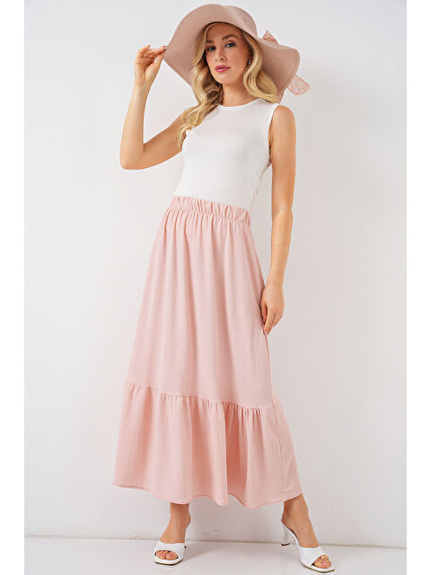 Bigdart 1886 Uzun Örme Etek - Pudra - S000089607-23490