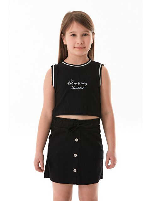 Fullamoda Fitilli Yazı Baskılı Halter Yaka Kız Çocuk Body - S000381195-19351