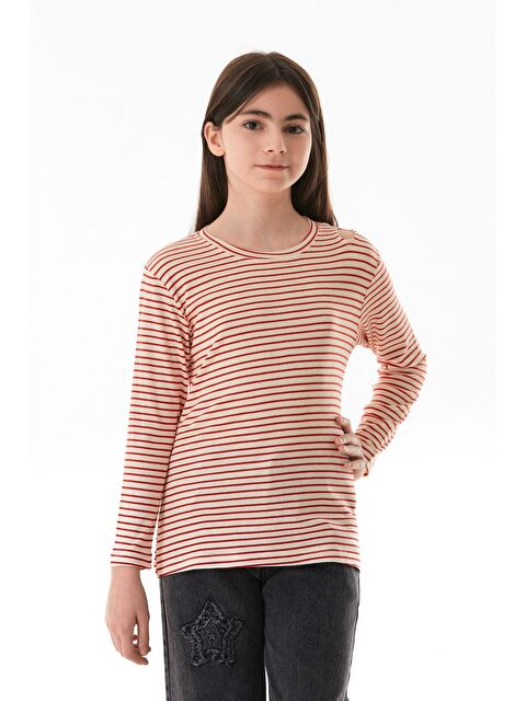 Fullamoda Omzu Pencere Detaylı Çizgili Kız Çocuk Body - S000381196-20045