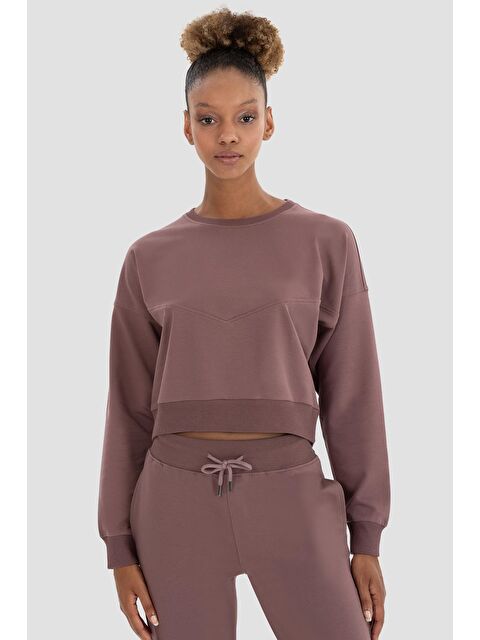 Superstacy Ena Oversize Koyu Gül Crop Sweatshirt - S000221388-20030