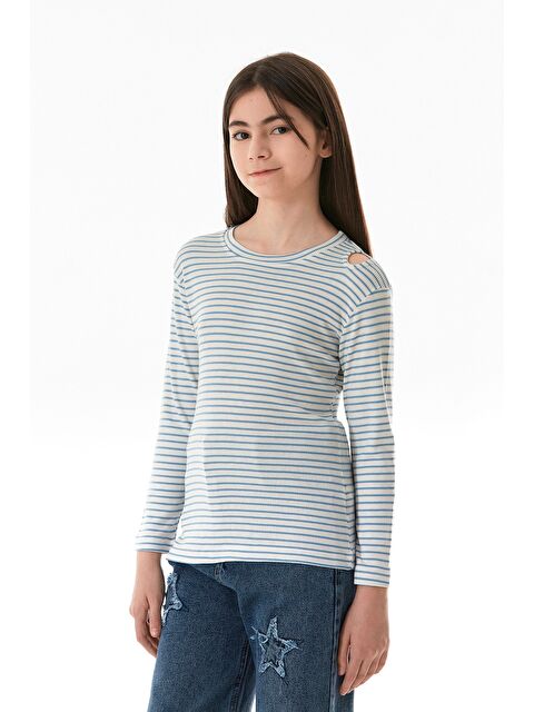 Fullamoda Omzu Pencere Detaylı Çizgili Kız Çocuk Body - S000381196-17234