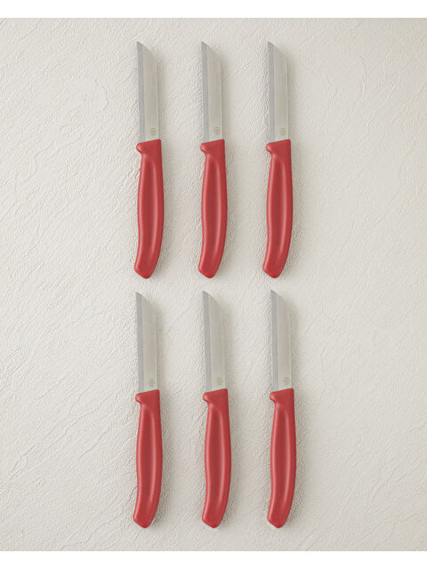 English Home Silent Slash Paslanmaz Çelik 6'lı Bıçak 9 cm Kırmızı - S000524935-20045
