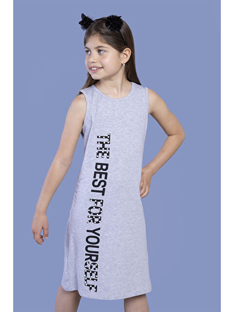 Toontoykids Kız Çocuk İnci Detaylı Baskılı Elbise - S000268125-74