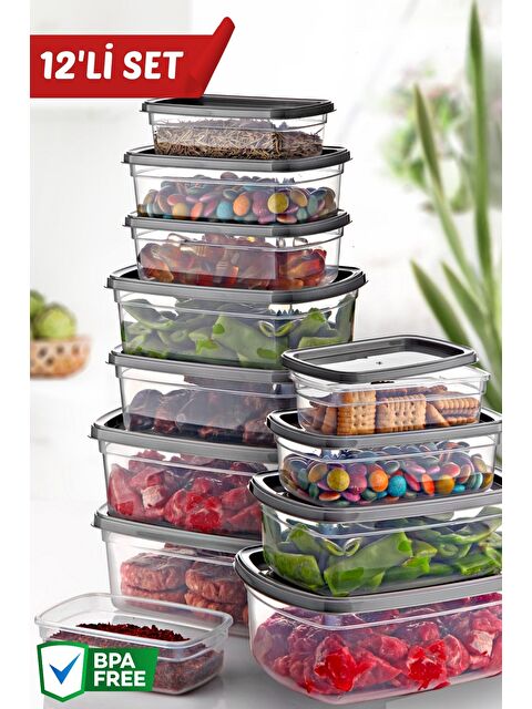 Nandy Home 12 Li Set EasyBox Mikrodalga ve Difrizde Kullanılabilen Çok Amaçlı Saklama Kabı Seti - S000319334-29666