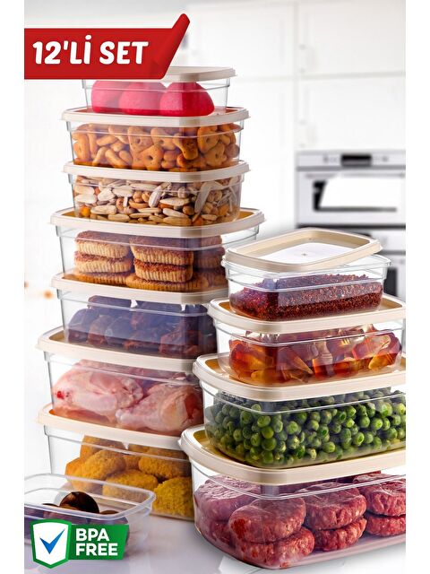 Nandy Home 12 Li Set EasyBox Mikrodalga ve Difrizde Kullanılabilen Çok Amaçlı Saklama Kabı Seti - S000319335-19966