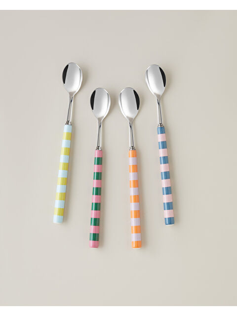 English Home Colorline Paslanmaz Çelik 4'lü Tatlı Kaşığı 20 cm Renkli - S000524948-5203