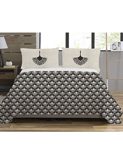 Evmila Desenli Çift Kişilik Baskılı Pike (200x220 Cm) - S000232896-23173