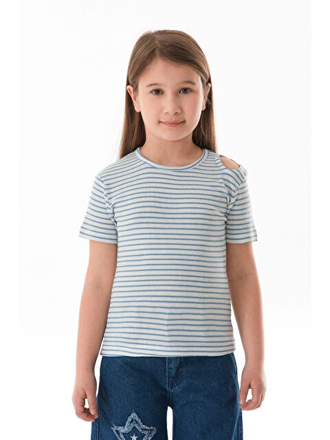 Fullamoda Omzu Pencere Detaylı Çizgili Kız Çocuk Body - S000381199-17234