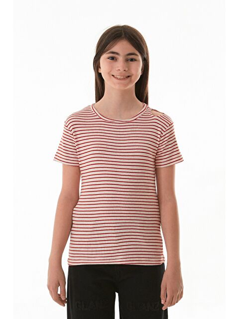 Fullamoda Omzu Pencere Detaylı Çizgili Kız Çocuk Body - S000381199-20045