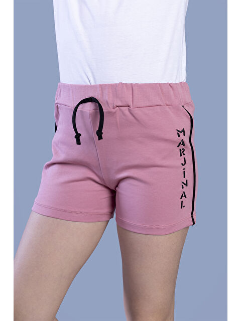 Toontoykids Kız Çocuk Yazı Nakışlı Şort