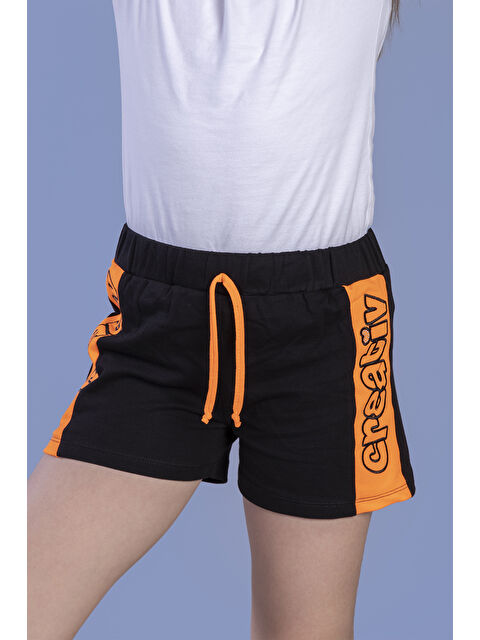 Toontoykids Kız Çocuk İki Yanı Garnili Creativ Nakışlı Şort - S000420600-19351