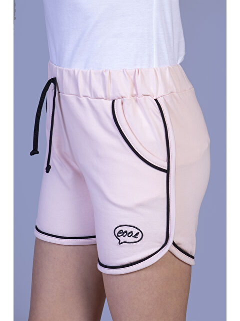 Toontoykids Kız Çocuk Cool Nakışlı İki Yanı Cepli Şort - S000420602-7152