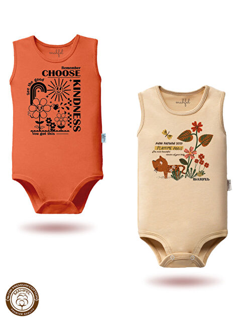 Mahfel 2'Li Kız %100 Pamuklu Atlet Çıtçıtlı Bebek Body Zıbın 761-896