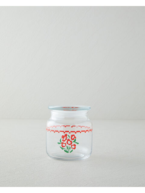 English Home Bright Parade Cam Kavanoz 500 ml Kırmızı - Beyaz - S000524960-37325