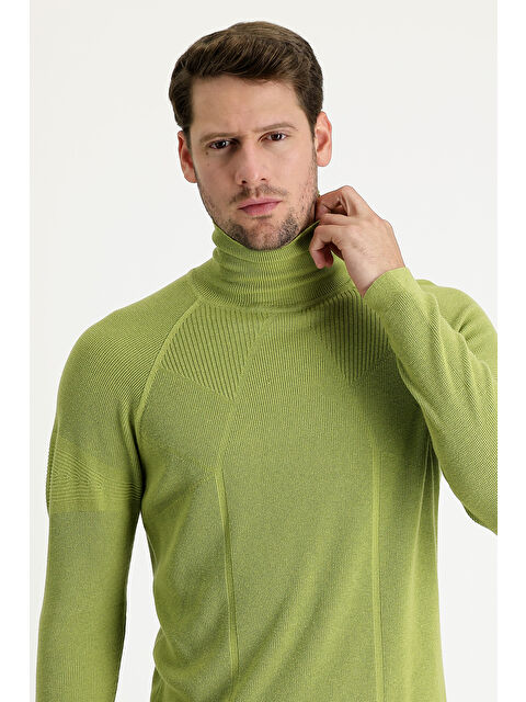 Kiğılı Balıkçı Yaka Slim Fit Dar Kesim Düz Pamuklu Triko Kazak - S000407157-19972