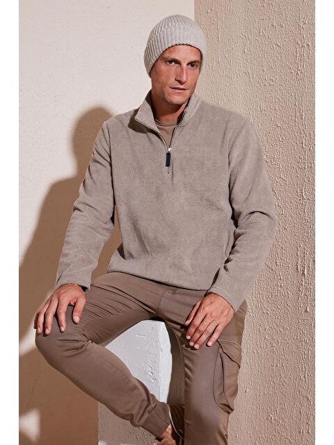 Buratti Slim Fit Dik Yaka Kışlık Şardonlu Erkek Polar 5906053 - S000242755-26429