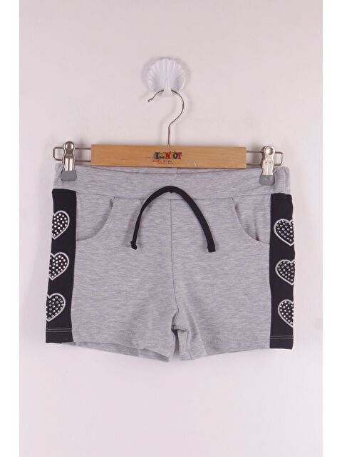Toontoykids Kız Çocuk Kalp Nakışlı Şort