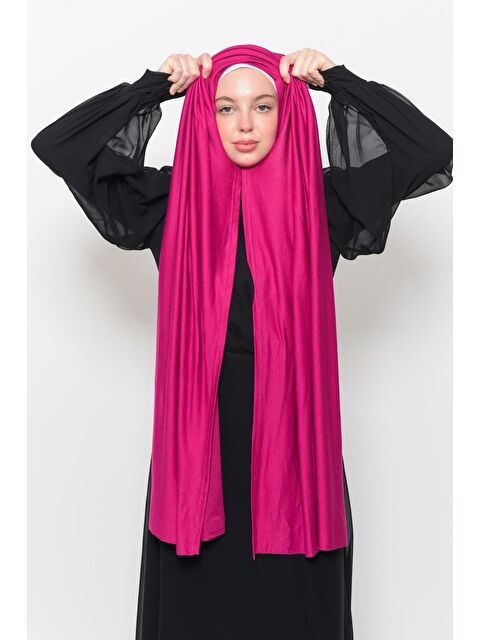 Altobeh Hazır Pratik Geçmeli Lüks Organik Düz Penye Şal Eşit Hizalı - S000377764-18686