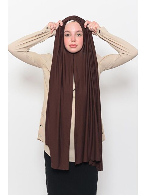Altobeh Hazır Pratik Geçmeli Lüks Organik Düz Penye Şal Eşit Hizalı - S000377764-19413