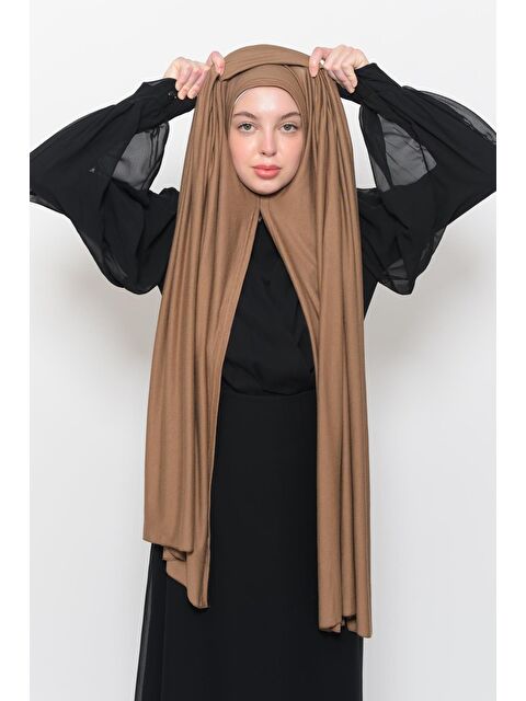 Altobeh Hazır Pratik Geçmeli Lüks Organik Düz Penye Şal Eşit Hizalı - S000377764-26416