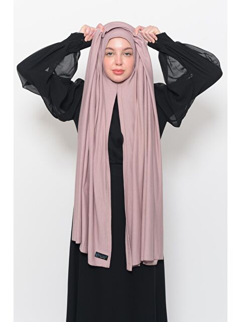 Altobeh Hazır Pratik Geçmeli Lüks Organik Düz Penye Şal Eşit Hizalı - S000377764-7152