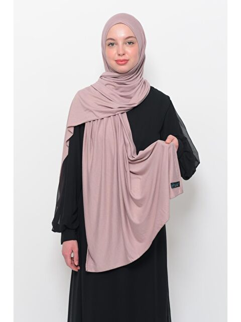 Altobeh Hazır Pratik Geçmeli Lüks Organik Düz Penye Şal Eşit Hizalı - S000377764-7152