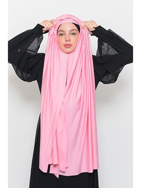 Altobeh Hazır Pratik Geçmeli Lüks Organik Düz Penye Şal Eşit Hizalı - S000377764-20020