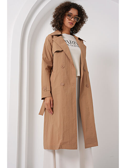 Bigdart 5938 Kruvaze Yaka Trençkot - Camel - S000291633-37258