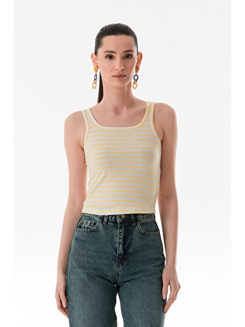 Fullamoda Çizgili U Yaka Body - S000380813-20072