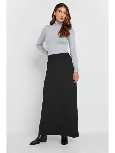 Stil Diva Büyük Beden Düz Kesim Cepsiz Beli Lastikli Esnek Kesim Maxi Etek 351002 - S000298660-19351