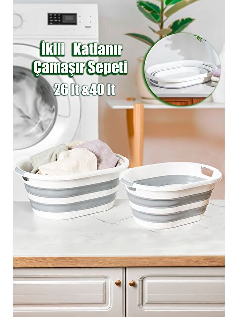 Porsima LA-550 2 li Katlanabilir Çamaşır Sepeti - S000326715-37227