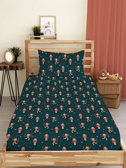 Evmila Kurşun Asker Desenli Tek Kişilik Dijital Baskılı Lastikli Çarşaf Takımı (Pamuklu) – 100x200cm - S000486341-23173