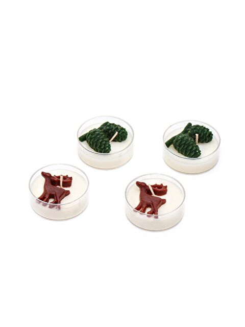 Missi Yılbaşı 4'lü Spice Orange Kokulu Kozalak ve Geyik Temalı Tealight Mum Seti - S000302367-19965
