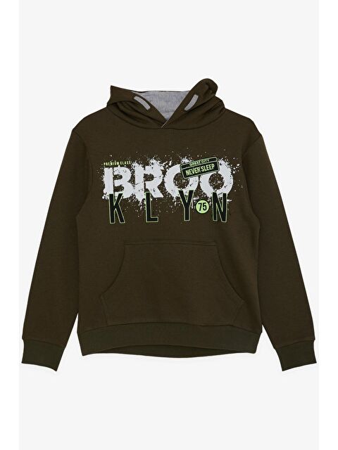 Breeze Erkek Çocuk Yazı Baskılı Sweatshirt Haki Yeşil (9-16 Yaş) - S000216075-18547