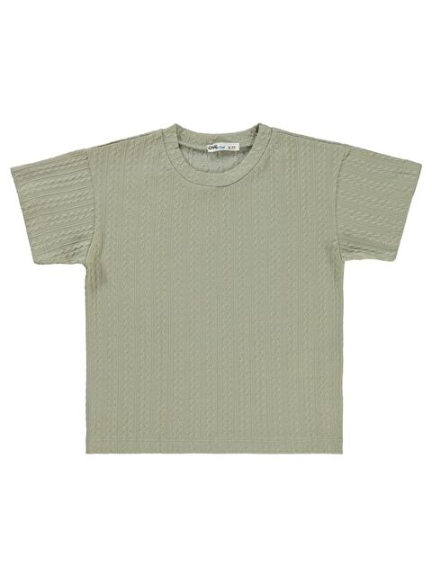 Civil Boys Kendinden Desenli 6-9 Yaş Tişört - Haki 9-10 Yaş - S000483208-18547