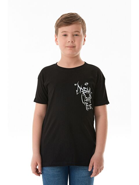 Fullamoda %100 Pamuk Yazı Baskılı Erkek Çocuk Tişört - S000381178-19351