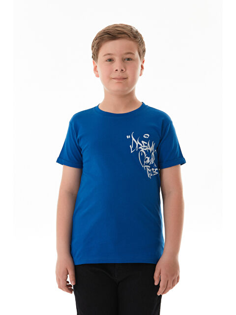 Fullamoda %100 Pamuk Yazı Baskılı Erkek Çocuk Tişört - S000381178-23710