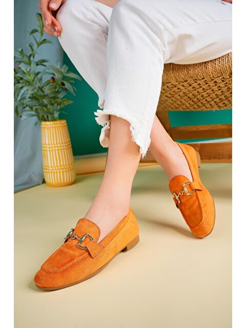 Muggo MONA Metal Tokalı Deri Kadın Loafer Günlük Ayakkabı - S000143355-20013