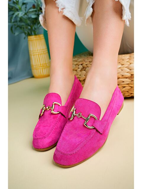 Muggo MONA Metal Tokalı Deri Kadın Loafer Günlük Ayakkabı - S000143355-18686
