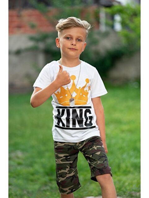 Harika Kids Erkek Çocuk Asker Kamuflaj Kaprili Takım (Kolye Dahildir) - S000192362-20063