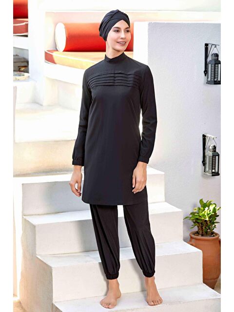 Adasea Spor Elastan Tam Kapalı Tesettür Mayo Angela 4585 Siyah - S000221402-19351